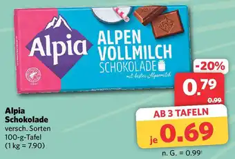 Combi Alpia Schokolade 100 g Tafel Angebot