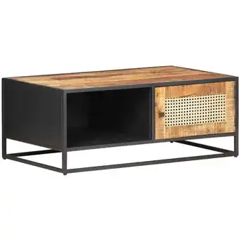 ManoMano Prolenta Premium - Couchtisch 90x50x35 cm Raues Mangoholz und - Braun Angebot