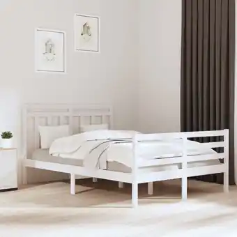 ManoMano Massivholzbett，Schlafzimmerbett，Doppelbett，Bett für Jugendliche，Erwachsene， ältere Menschen Weiß 120x200 cm BZSTK504384 Maiso Angebot