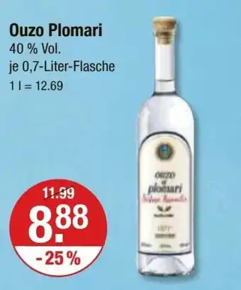 V Markt Ouzo Plomari 40 % Vol. je 0,7-Liter-Flasche Angebot