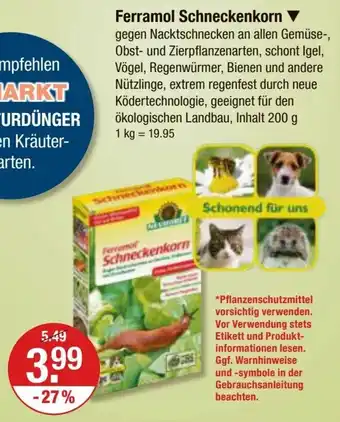 V Markt Ferramol Schneckenkorn Inhalt 200 g Angebot