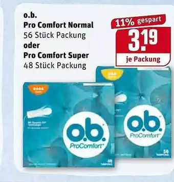 REWE O.b. Pro Comfort Normal Oder Super Angebot