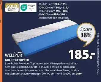 Jysk WELLPUR GOLD T90 TOPPER 90*190/200 Angebot