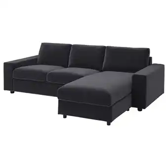 IKEA Vimle 3er-bettsofa mit Récamiere, mit breiten armlehnen/djuparp dunkelgrau Angebot