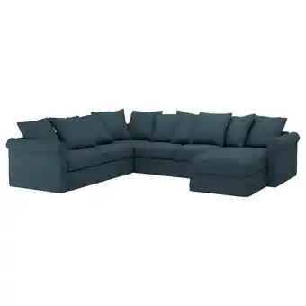 IKEA GrÖnlid Ecksofa 5-sitzig, mit récamiere/hillared dunkelblau Angebot