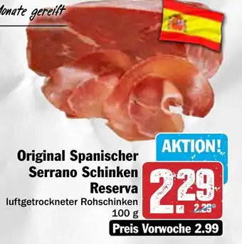 Hit Original Spanischer Serrano Schinken Reserva 100 g Angebot