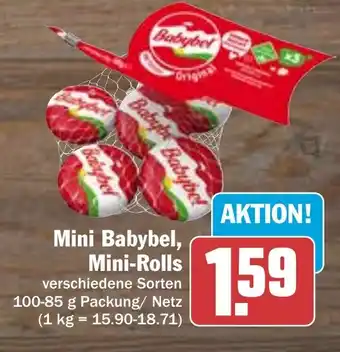 Hit Mini Babybel, Mini-Rolls 100-85 g Packung/ Netz Angebot