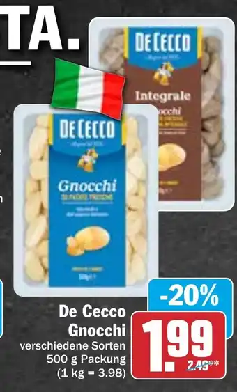 Hit De Cecco Gnocchi 500 g Packung Angebot