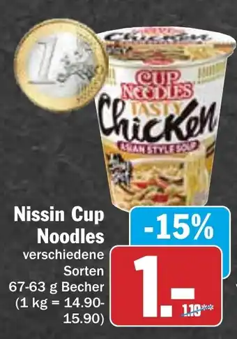 Hit Nissin Cup Noodles67-63 g Becher Angebot