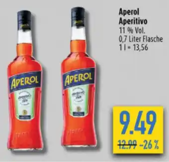 diska Aperol Aperitivo 11 % Vol. 0,7 L Angebot