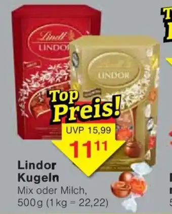 Jawoll Lindor Kugeln 500 g Angebot