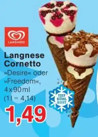 Jawoll Langnese Cornetto 4 x 90 ml Angebot