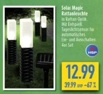 diska Solar Magic Rattanleuchte 4st Angebot