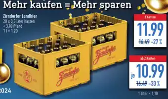 diska Zirndorfer Landbier 20 x 0,5 L Angebot