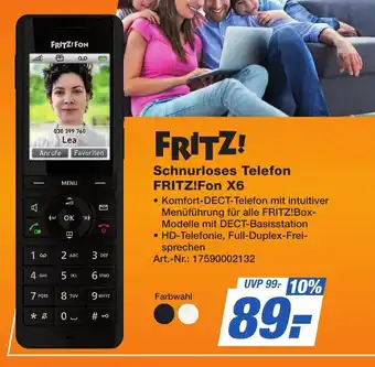 Expert Technomarkt FRITZ! Schnurloses Telefon FRITZ!Fon X6 Angebot