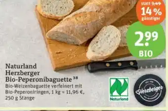 tegut Naturland Herzberger Bio-Peperonibaguette 38 250 g Stange Angebot