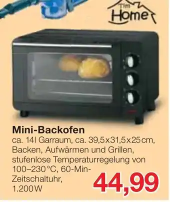 Jawoll Tim Home Mini-Backofen 14L Angebot