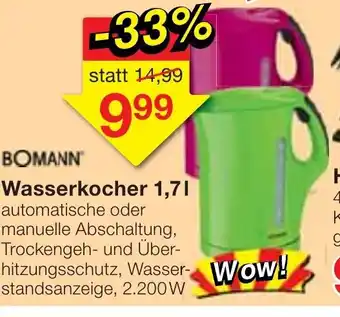 Jawoll Bomann Wasserkocher 1.7L Angebot