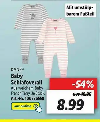 Lidl Kanz Baby Schlafoverall Angebot