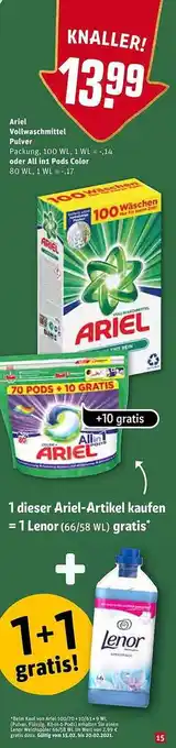 REWE Ariel Vollwaschmittel Pulver Oder Allin1 Pods Color Angebot