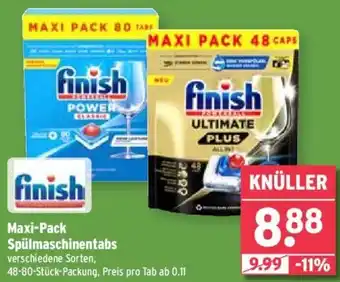 Wasgau Finish Maxi-Pack Spülmaschinentabs 48-80 Stück Packung Angebot