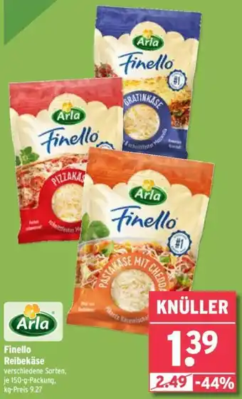 Wasgau Arla Finello Reibekäse 150 g Packung Angebot