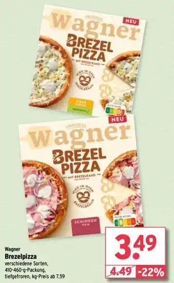 Wasgau Wagner Brezelpizza 410-460 g Packung Angebot