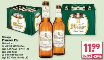 Wasgau Bitburger Premium Pils 24x0,33/20x0,5 L Angebot