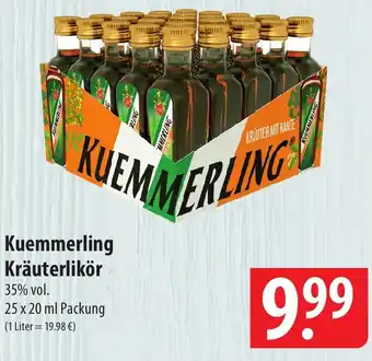 Famila Nord Ost Kuemmerling Kräuterlikör 35% vol. 25 x 20 ml Packung Angebot