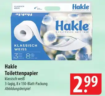 Famila Nord Ost Hakle Toilettenpapier 3-lagig, 8 x 150-Blatt-Packung Angebot