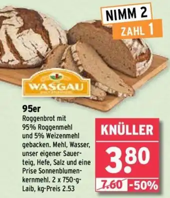 Wasgau 95er Roggenbrot Angebot