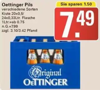 WEZ Oettinger Pils Kiste 20x0,5/ 24x0,33Ltr. Flasche Angebot