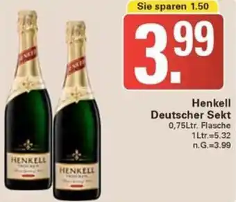 WEZ Henkell Deutscher Sekt 0,75Ltr. Flasche Angebot