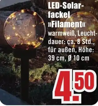 B1 Discount Baumarkt LED-Solarfackel Filament Angebot