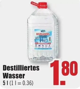 B1 Discount Baumarkt Destilliertes Wasser 5 L Angebot