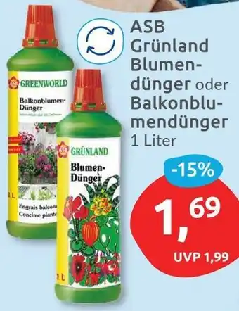 Budni ASB Grünland Blumendünger oder Balkonblumendünger 1 Liter Angebot