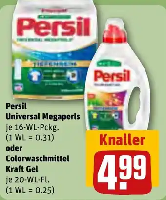 REWE Persil Universal Megaperls oder Colorwaschmittel Kraft Gel 20-WL-Fl. Angebot