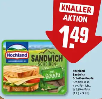 REWE Hochland Sandwich Scheiben Gouda 150 g Pckg. Angebot