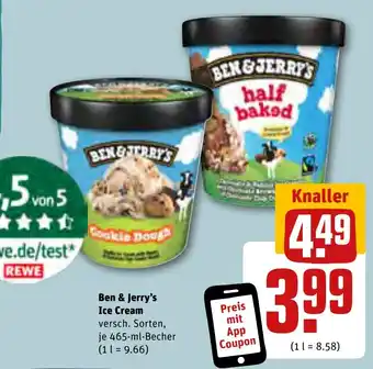 REWE Ben & Jerry's Ice Cream 465 ml Becher Angebot