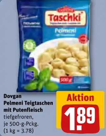 REWE Dovgan Pelmeni Teigtaschen mit Putenfleisch 500 g Pckg. Angebot