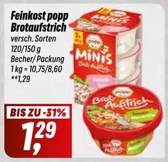 Simmel Feinkost popp Brotaufstrich versch. Sorten 120/150 g Angebot