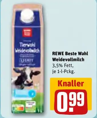 REWE REWE Beste Wahl Weidevollmilch 1 l Pckg. Angebot