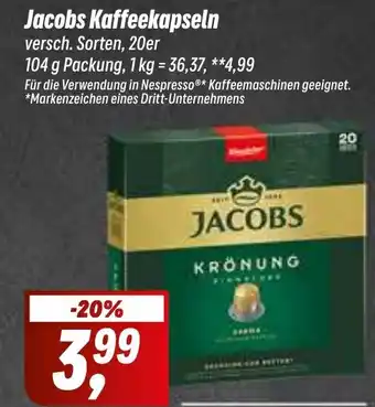 Simmel Jacobs Kaffeekapseln versch. Sorten, 20er Angebot