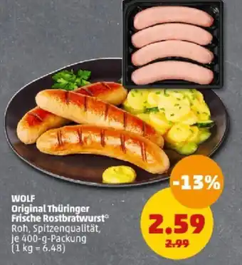 PENNY WOLF Original Thüringer Frische Rostbratwurst400-g-Packung Angebot