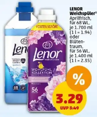 PENNY LENOR Weichspüler 1.700 ml oder Blüten- traum 1.400 ml Angebot