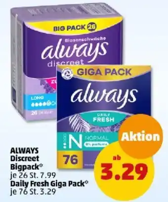 PENNY ALWAYS Discreet Bigpack Daily Fresh Giga Pack Angebot