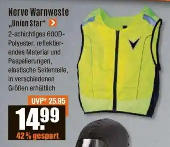 V Baumarkt Nerve Warnweste „Union Star" Angebot