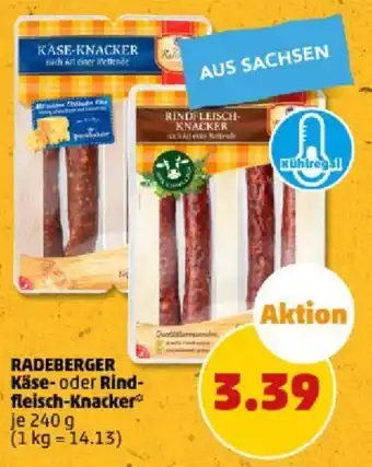 PENNY RADEBERGER Käse- oder Rind- fleisch-Knacker 240 g Angebot