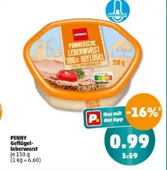 PENNY PENNY Geflügel- leberwurst 150 g Angebot