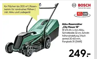 BayWa BOSCH Akku-Rasenmäher ,,City Mower 18" Angebot